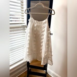 White, lightweight, Pom dress